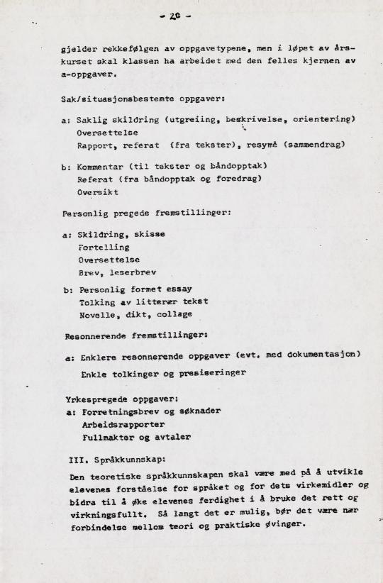 Skann 27 av Læreplan for gymnaset 1973 · del 2 obligatoriske fag