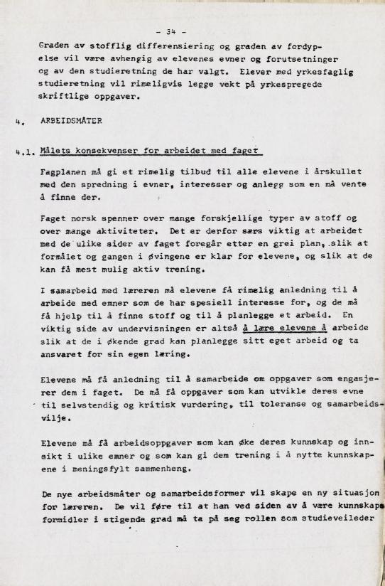 Skann 41 av Læreplan for gymnaset 1973 · del 2 obligatoriske fag
