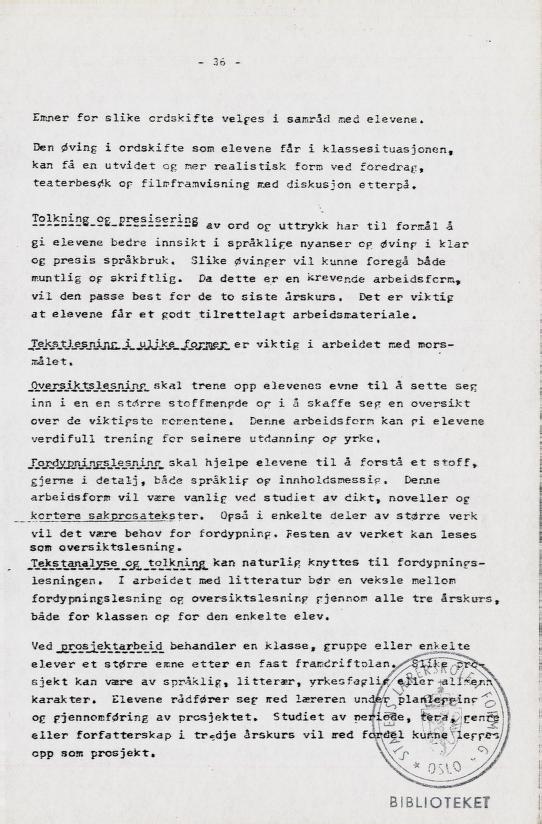 Skann 43 av Læreplan for gymnaset 1973 · del 2 obligatoriske fag