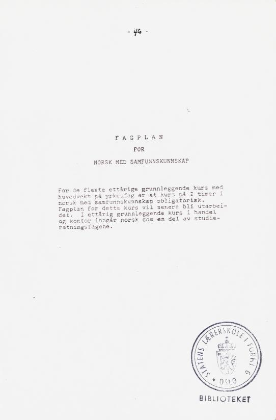 Skann 53 av Læreplan for gymnaset 1973 · del 2 obligatoriske fag