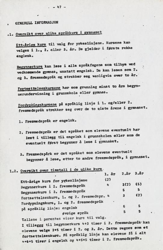 Skann 56 av Læreplan for gymnaset 1973 · del 2 obligatoriske fag