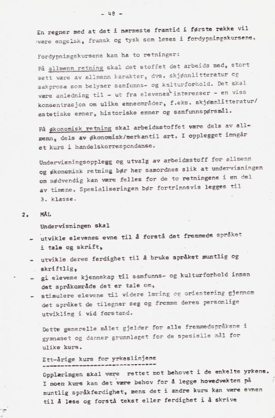 Skann 57 av Læreplan for gymnaset 1973 · del 2 obligatoriske fag