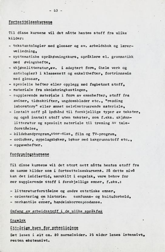 Skann 62 av Læreplan for gymnaset 1973 · del 2 obligatoriske fag