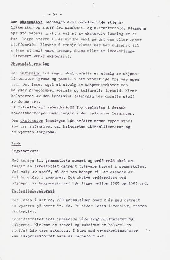 Skann 66 av Læreplan for gymnaset 1973 · del 2 obligatoriske fag