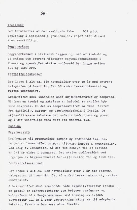 Skann 68 av Læreplan for gymnaset 1973 · del 2 obligatoriske fag