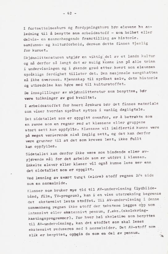 Skann 71 av Læreplan for gymnaset 1973 · del 2 obligatoriske fag