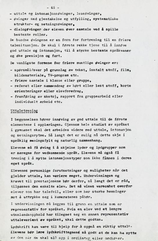 Skann 74 av Læreplan for gymnaset 1973 · del 2 obligatoriske fag