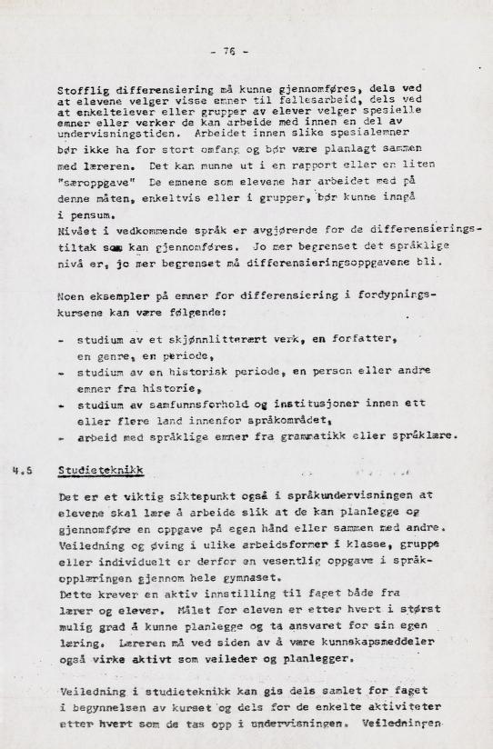 Skann 85 av Læreplan for gymnaset 1973 · del 2 obligatoriske fag