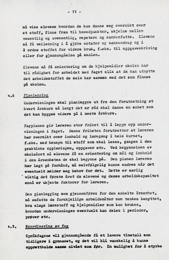 Skann 86 av Læreplan for gymnaset 1973 · del 2 obligatoriske fag