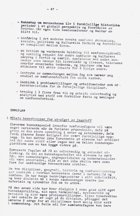 Skann 98 av Læreplan for gymnaset 1973 · del 2 obligatoriske fag