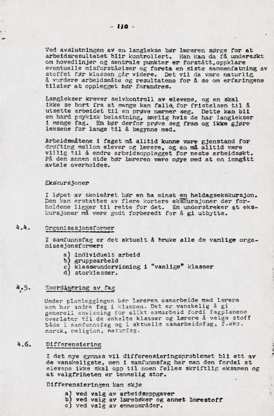 Skann 121 av Læreplan for gymnaset 1973 · del 2 obligatoriske fag