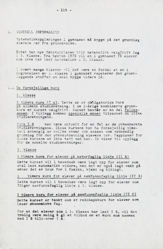Skann 128 av Læreplan for gymnaset 1973 · del 2 obligatoriske fag