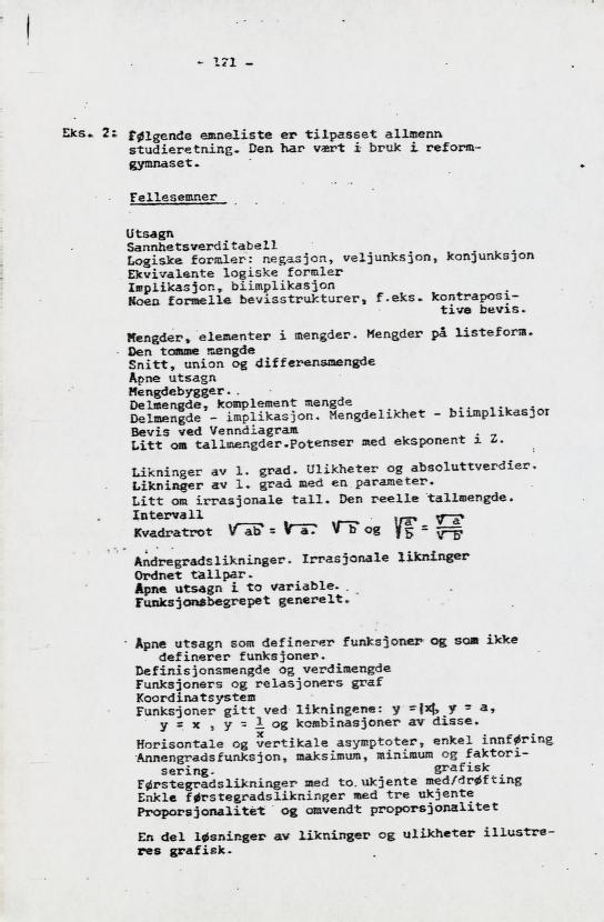 Skann 134 av Læreplan for gymnaset 1973 · del 2 obligatoriske fag