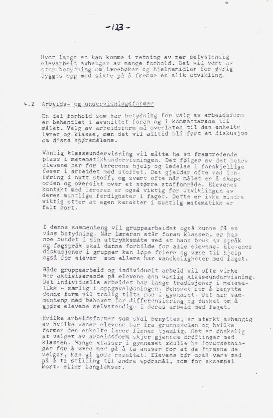 Skann 136 av Læreplan for gymnaset 1973 · del 2 obligatoriske fag