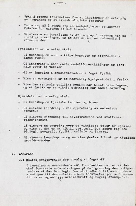 Skann 141 av Læreplan for gymnaset 1973 · del 2 obligatoriske fag
