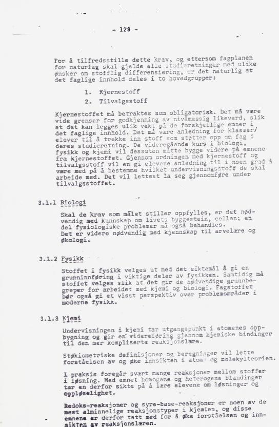 Skann 142 av Læreplan for gymnaset 1973 · del 2 obligatoriske fag