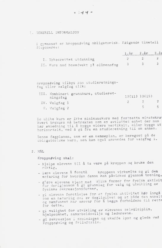 Skann 160 av Læreplan for gymnaset 1973 · del 2 obligatoriske fag