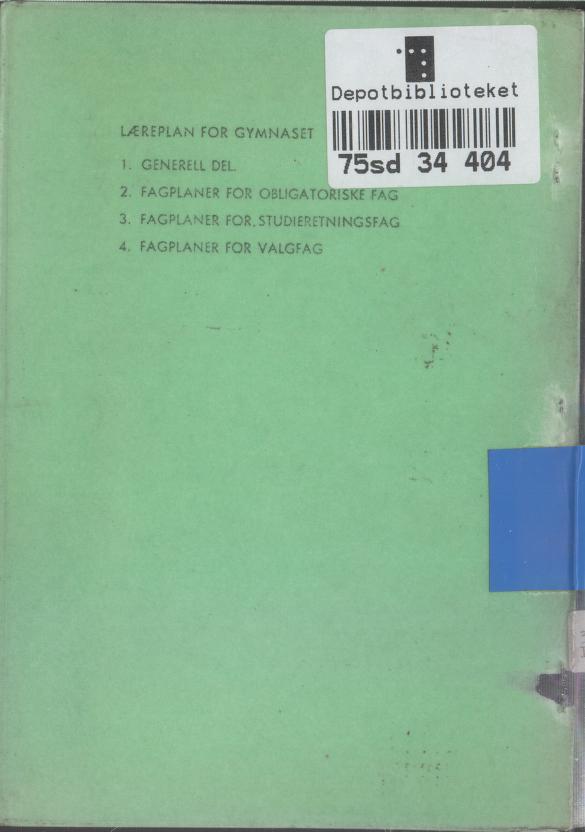Skann 184 av Læreplan for gymnaset 1973 · del 2 obligatoriske fag