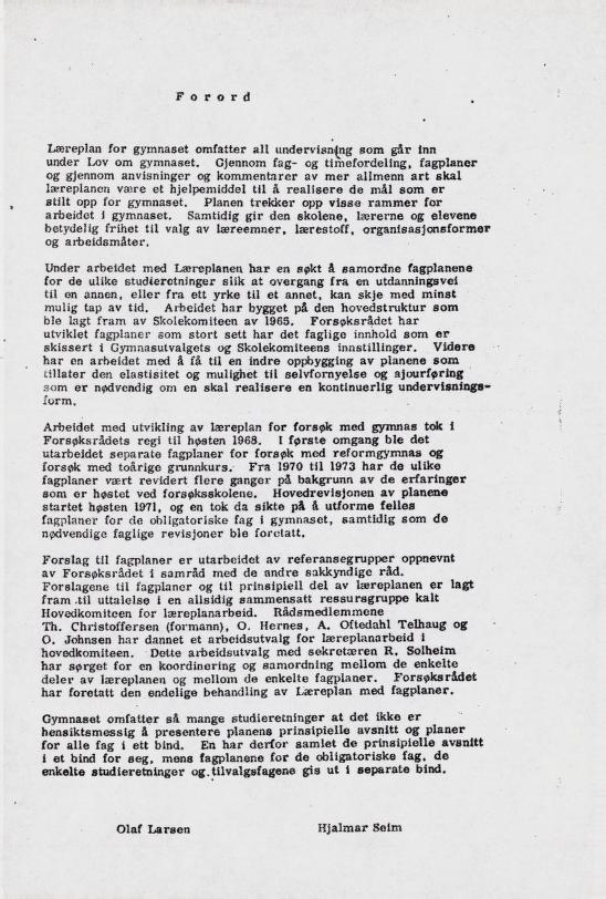 Skann 5 av Læreplan for gymnaset 1973 · del 1 generell del