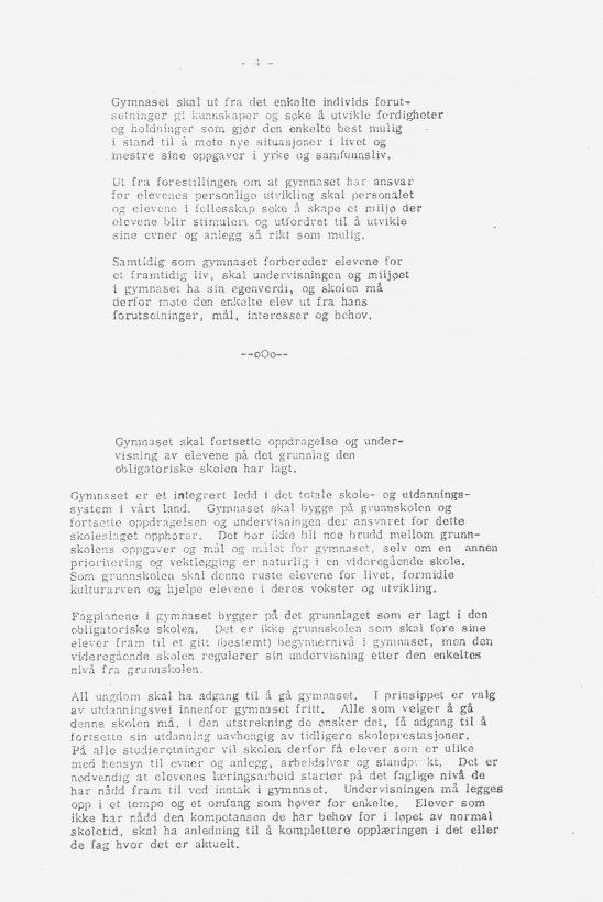 Skann 10 av Læreplan for gymnaset 1973 · del 1 generell del
