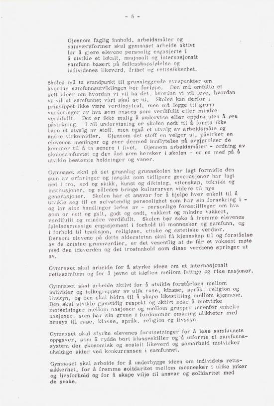 Skann 11 av Læreplan for gymnaset 1973 · del 1 generell del