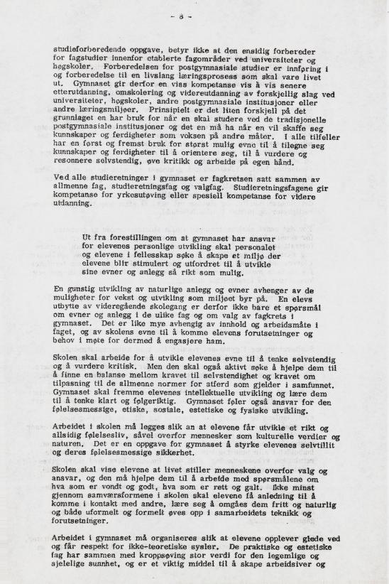 Skann 14 av Læreplan for gymnaset 1973 · del 1 generell del