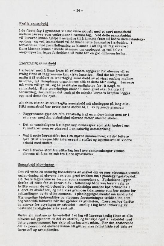 Skann 30 av Læreplan for gymnaset 1973 · del 1 generell del