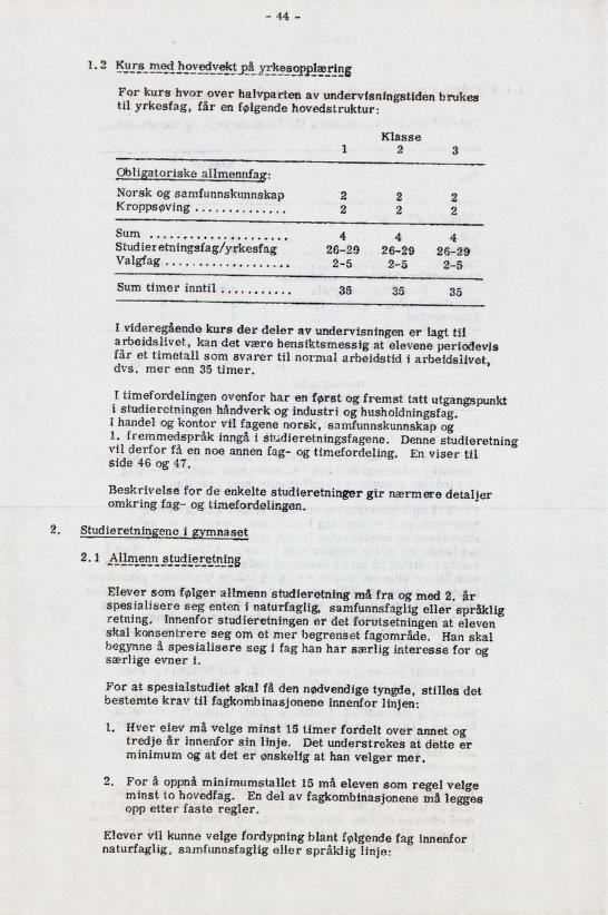 Skann 50 av Læreplan for gymnaset 1973 · del 1 generell del