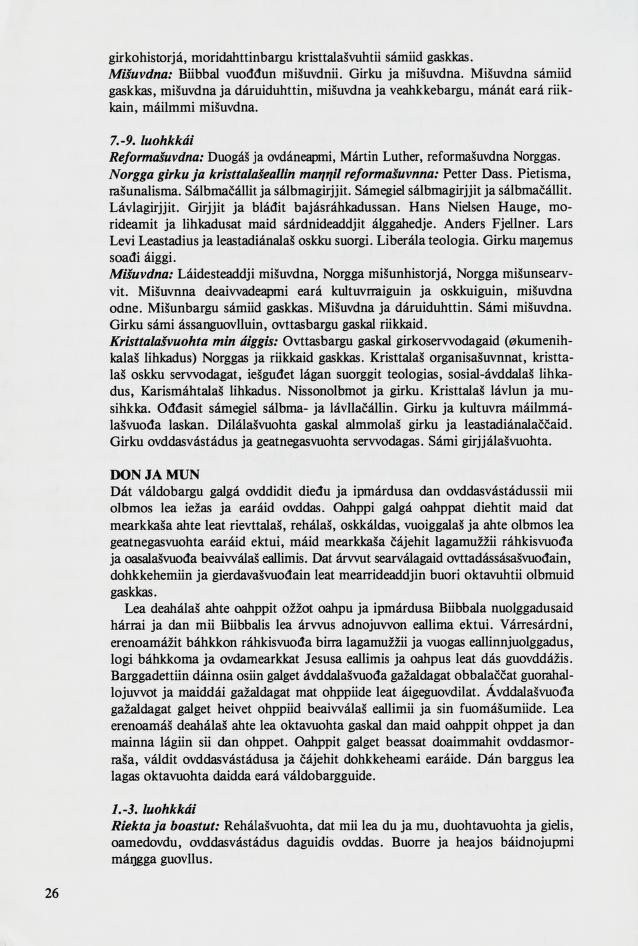 Skann 28 av Mønsterplanen 1987 · samiske fagplaner 1989
