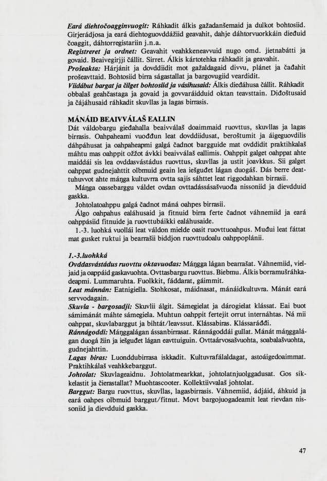 Skann 49 av Mønsterplanen 1987 · samiske fagplaner 1989
