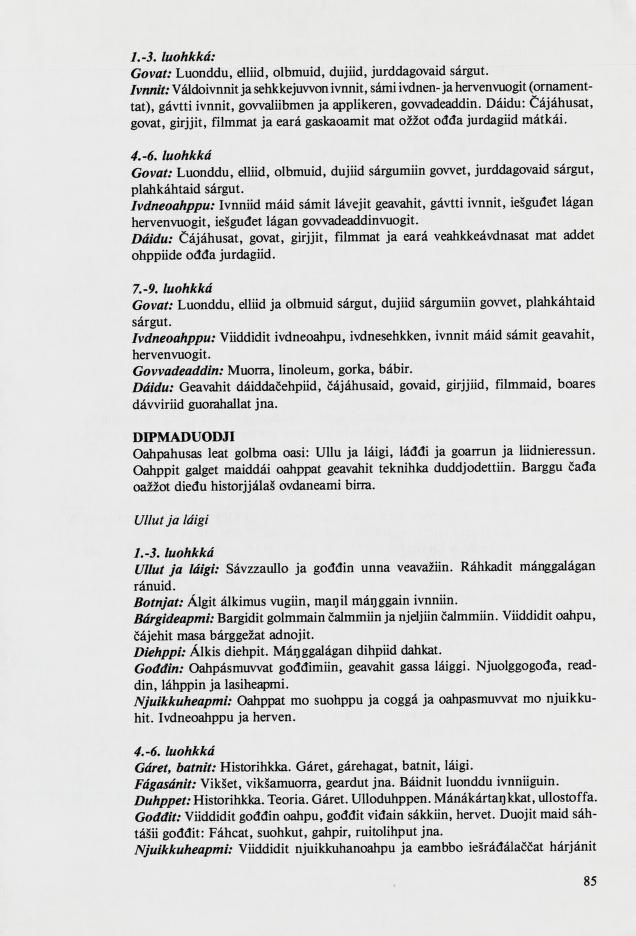 Skann 87 av Mønsterplanen 1987 · samiske fagplaner 1989