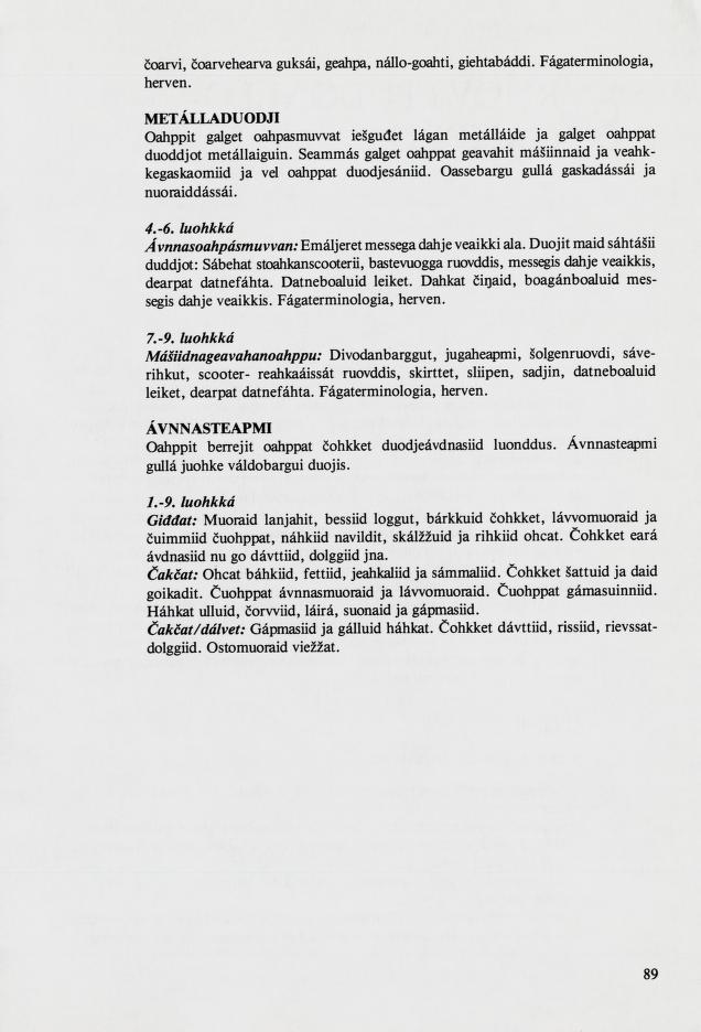 Skann 91 av Mønsterplanen 1987 · samiske fagplaner 1989