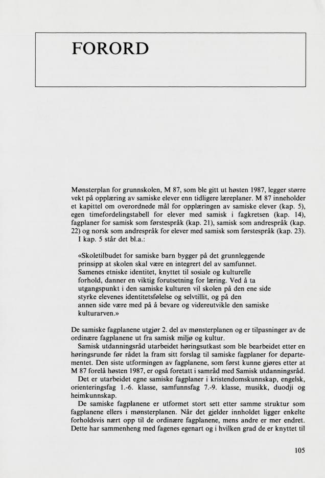 Skann 107 av Mønsterplanen 1987 · samiske fagplaner 1989