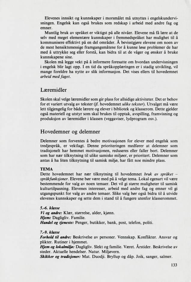 Skann 135 av Mønsterplanen 1987 · samiske fagplaner 1989
