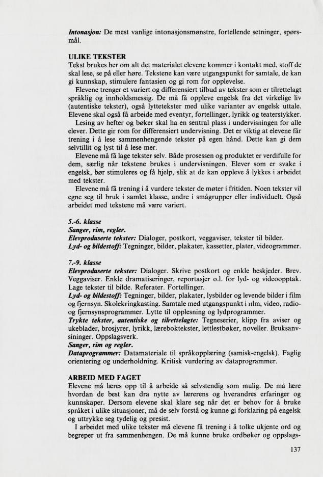 Skann 139 av Mønsterplanen 1987 · samiske fagplaner 1989