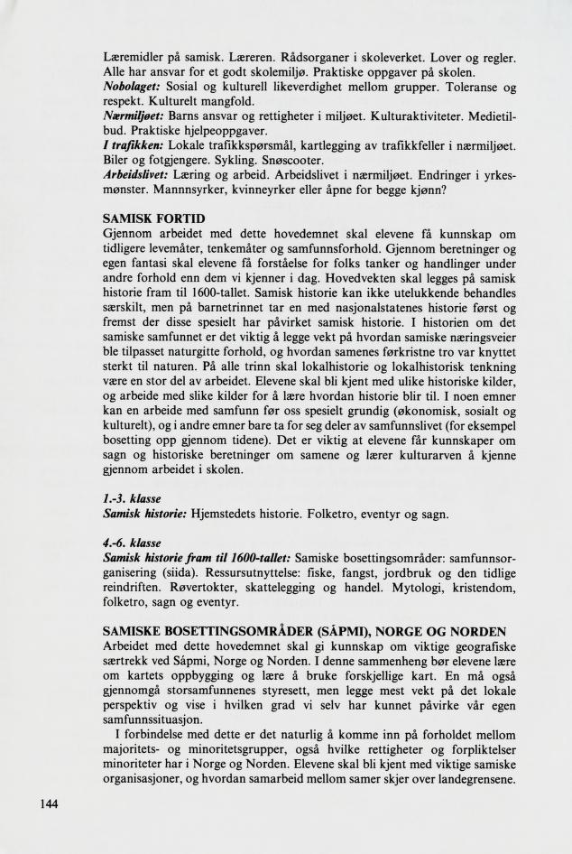 Skann 146 av Mønsterplanen 1987 · samiske fagplaner 1989