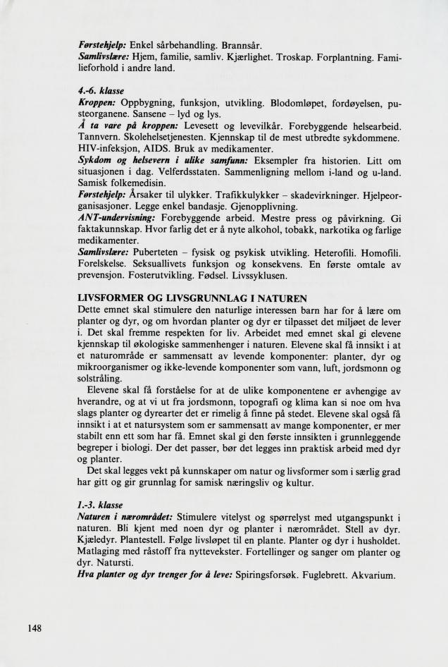 Skann 150 av Mønsterplanen 1987 · samiske fagplaner 1989