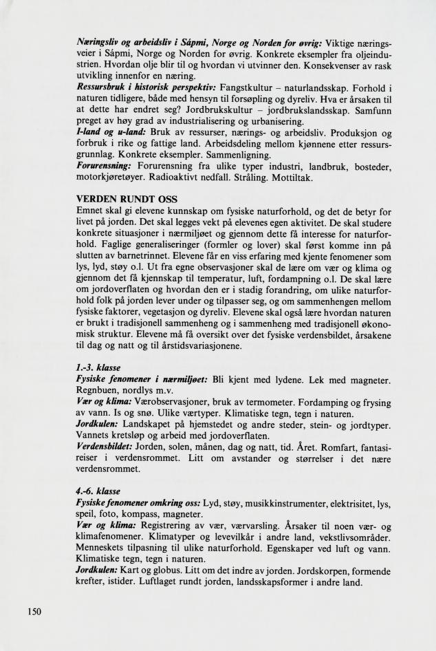Skann 152 av Mønsterplanen 1987 · samiske fagplaner 1989