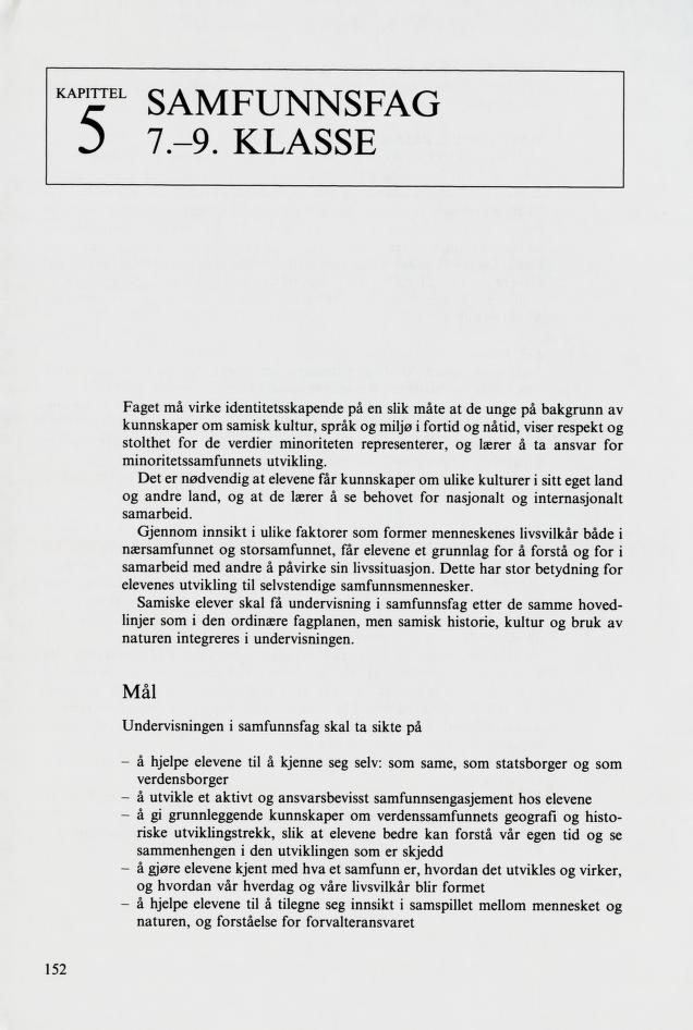 Skann 154 av Mønsterplanen 1987 · samiske fagplaner 1989
