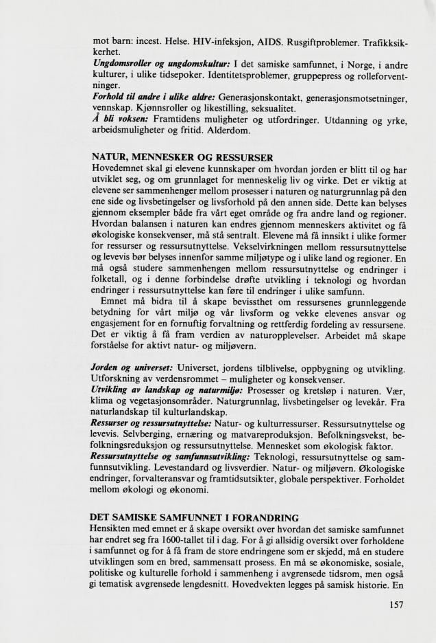 Skann 159 av Mønsterplanen 1987 · samiske fagplaner 1989