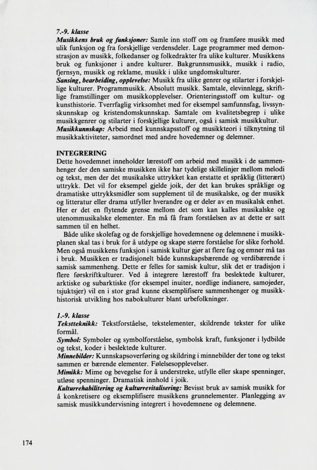 Skann 176 av Mønsterplanen 1987 · samiske fagplaner 1989