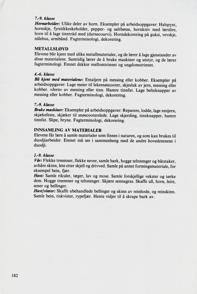 Skann 184 av Mønsterplanen 1987 · samiske fagplaner 1989