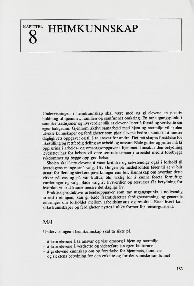 Skann 185 av Mønsterplanen 1987 · samiske fagplaner 1989