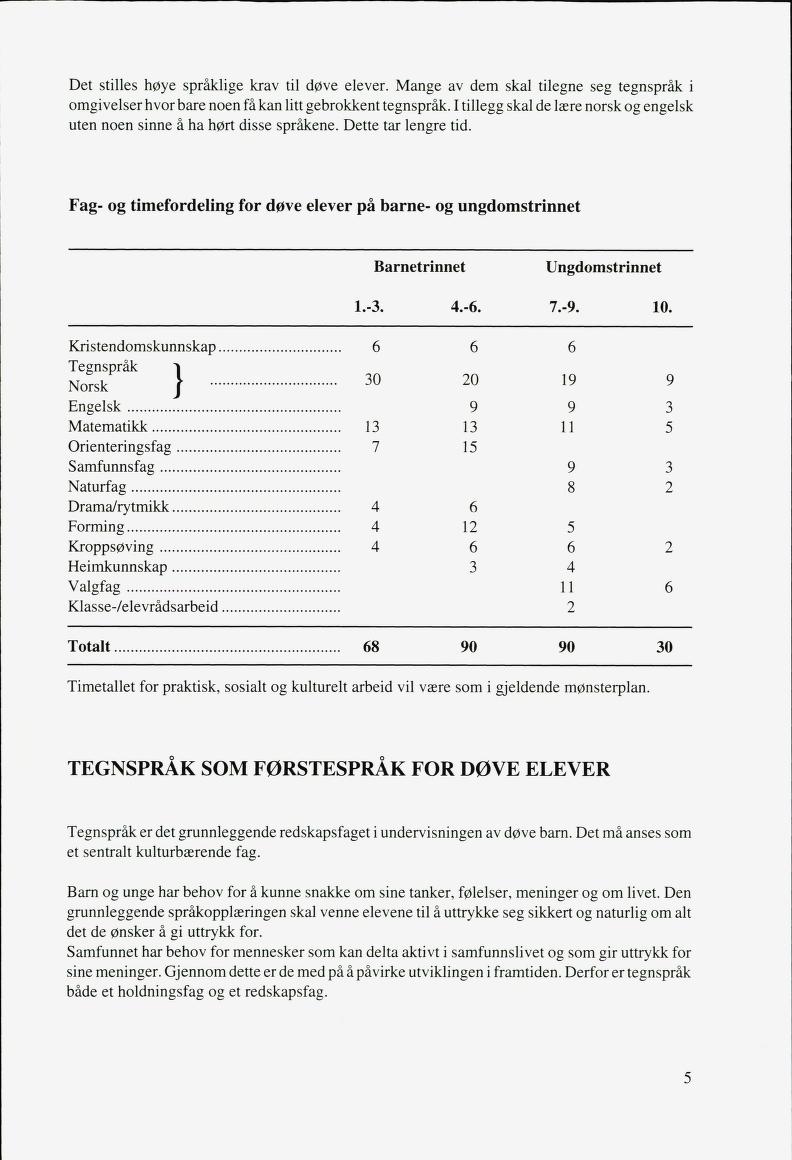 Skann 7 av Mønsterplanen 1987 · fagplaner for døve elever 1993