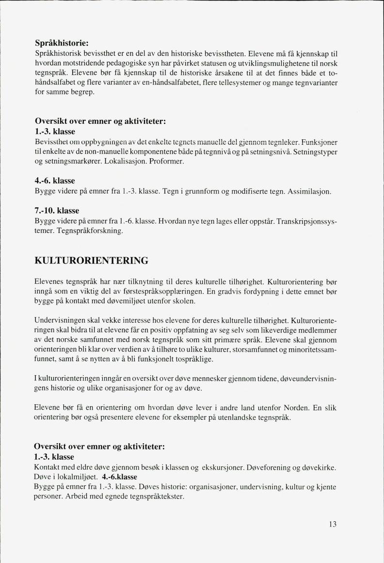 Skann 15 av Mønsterplanen 1987 · fagplaner for døve elever 1993