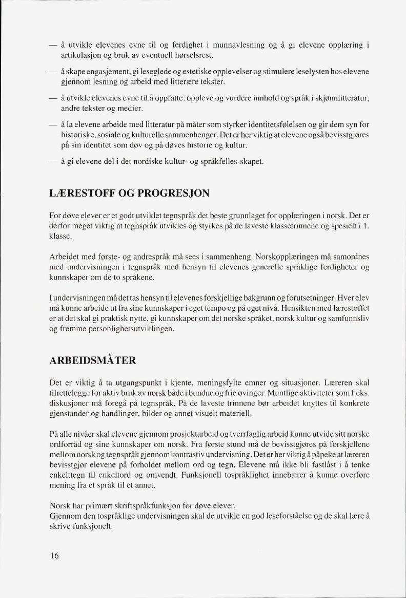 Skann 18 av Mønsterplanen 1987 · fagplaner for døve elever 1993