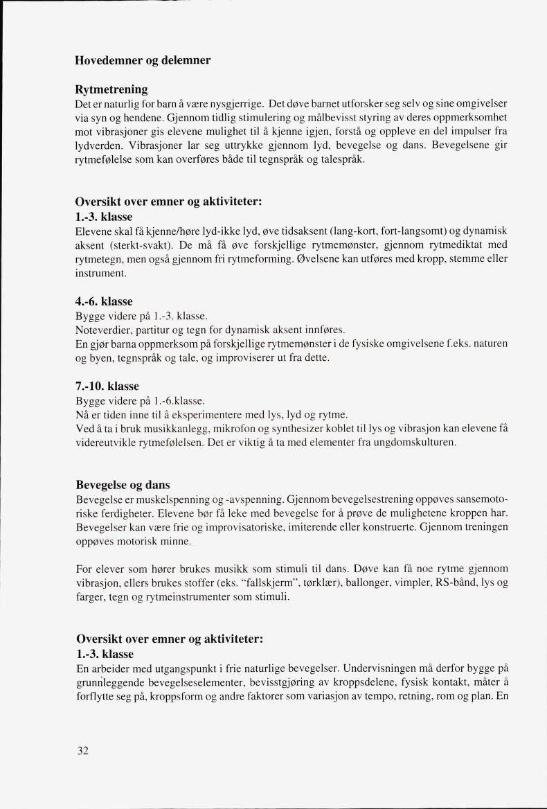 Skann 34 av Mønsterplanen 1987 · fagplaner for døve elever 1993