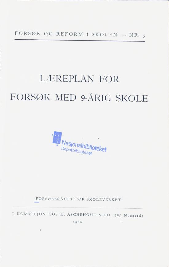 Skann 5 av Forsøksplanen 1960