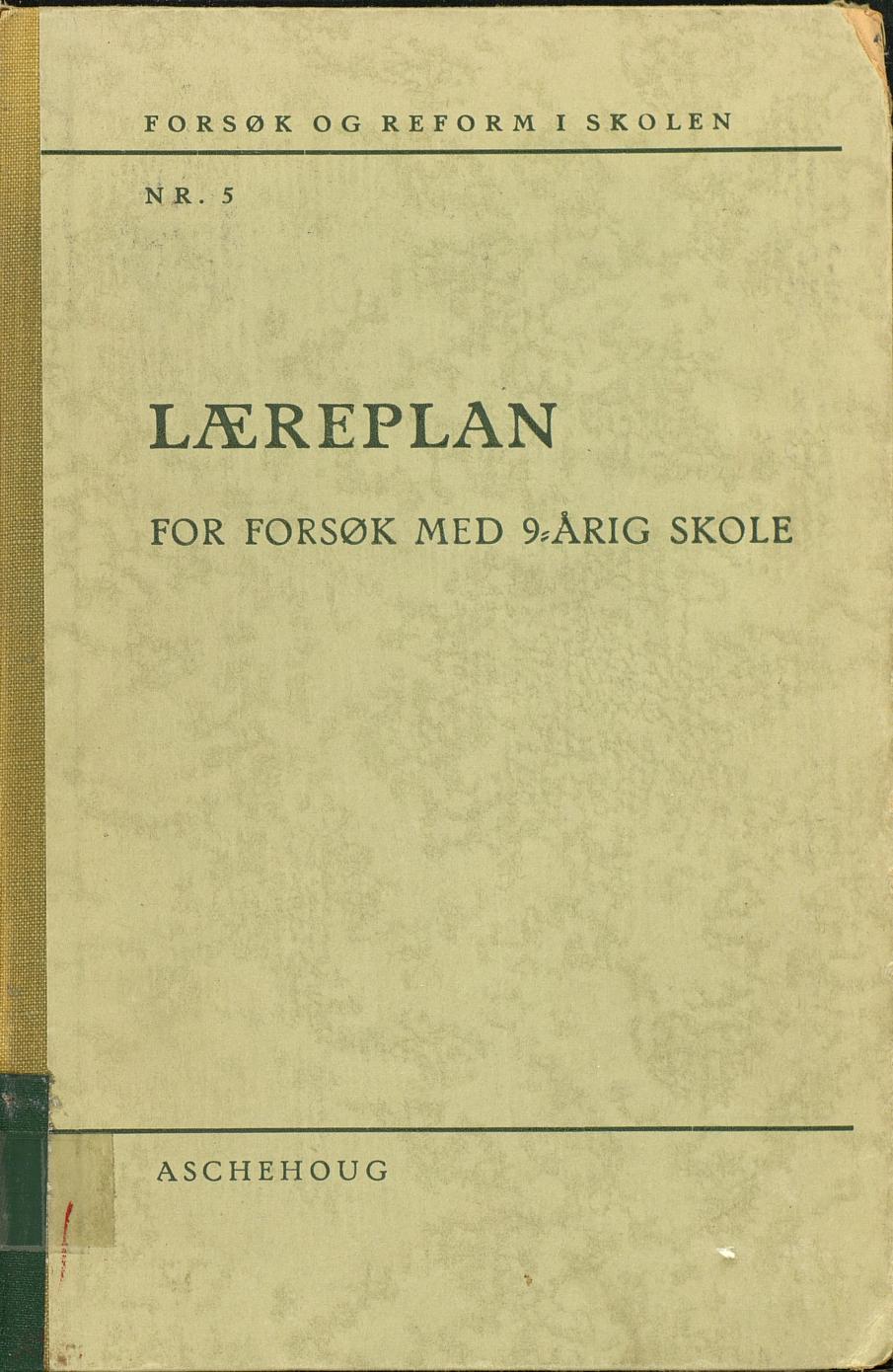 Skann 1 av Forsøksplanen 1960