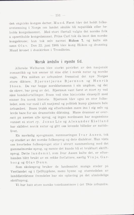 Skann 155 av Norges historie : med viktigere avsnitt av Danmarks og Sveriges historie. For middelskoler og ungdomsskoler (1936)